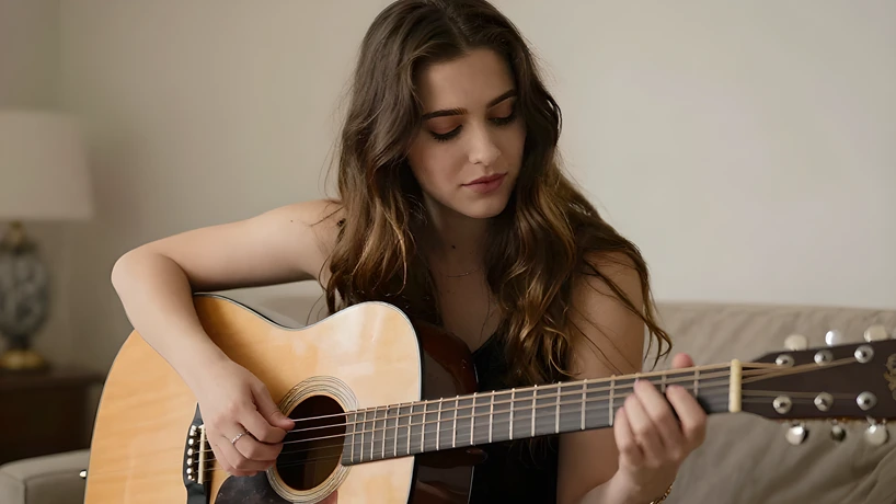 Setting Clear Goals - Brunette Girl Playing Guitar