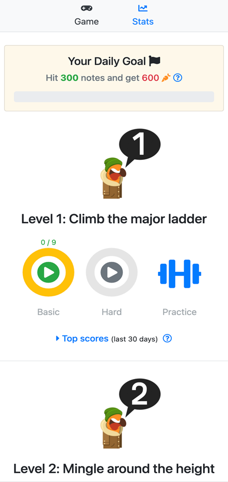 Singing Carrots app for beginners